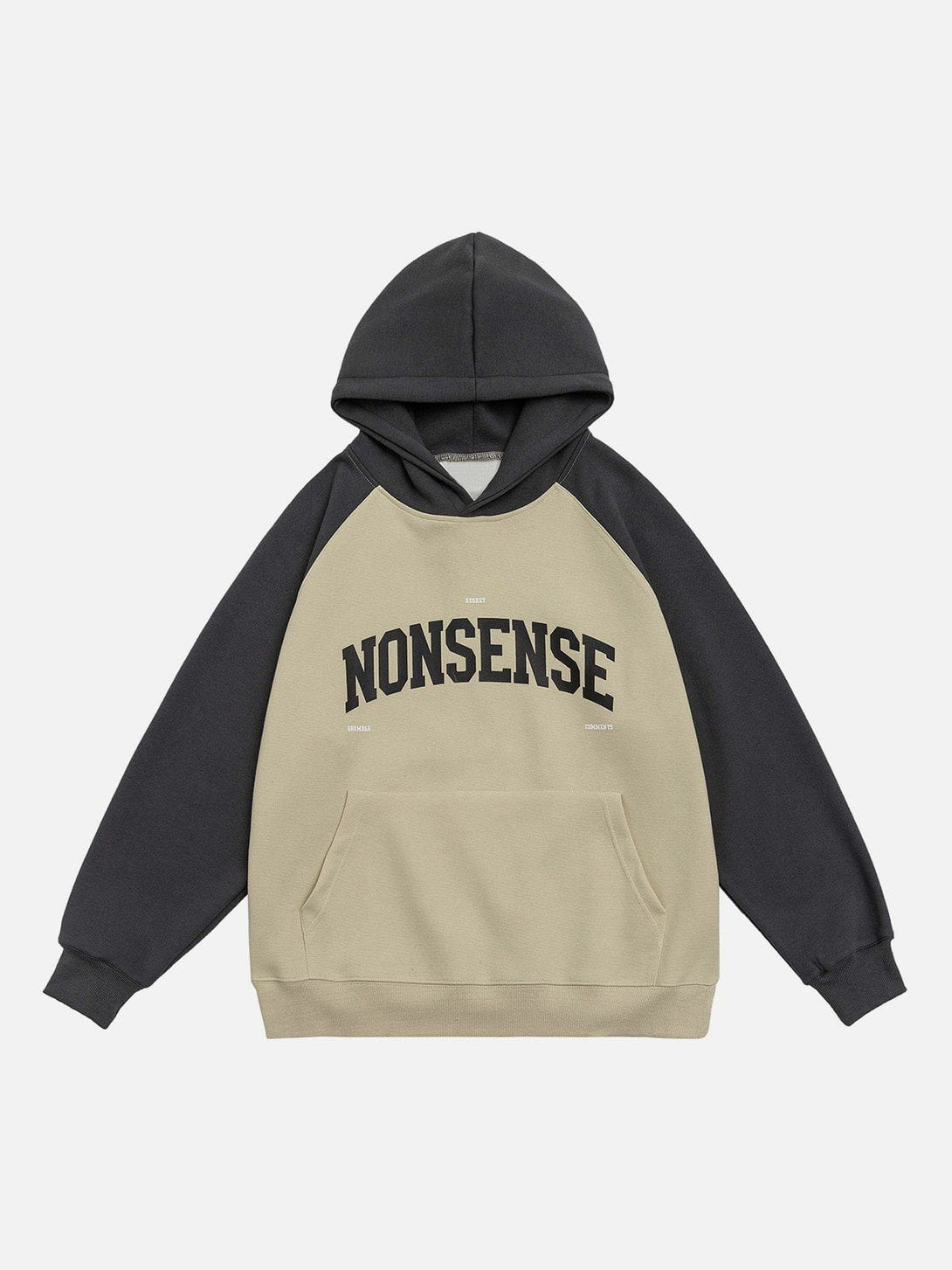 Lacezy - Nonsense Print Raglan Hoodie- Streetwear Fashion - lacezy.com