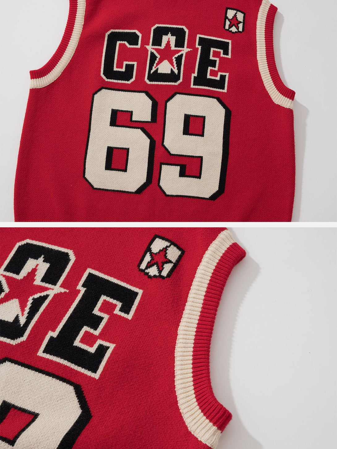 Lacezy - Number Letter Graphic Sweater Vest- Streetwear Fashion - lacezy.com