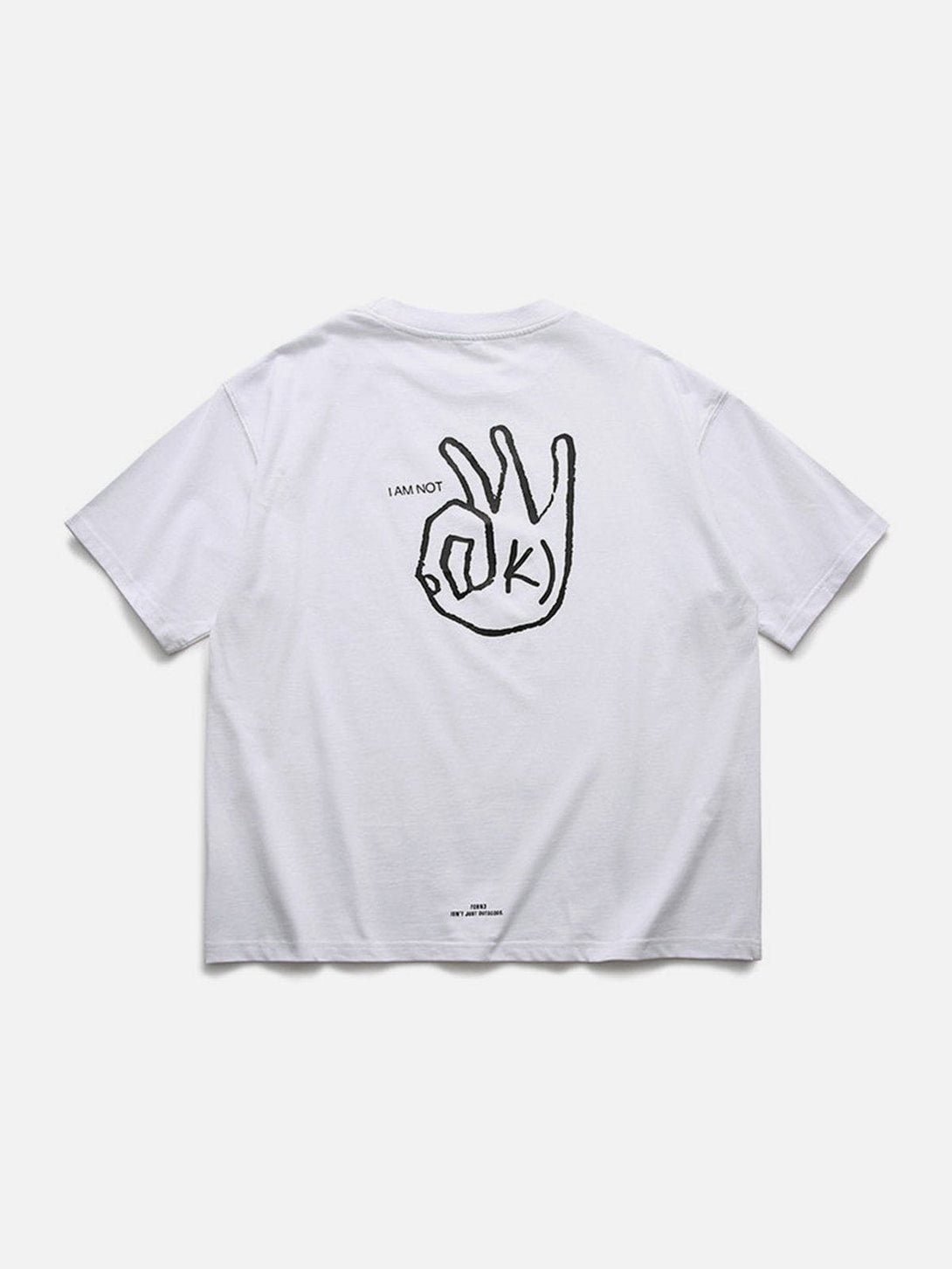 Lacezy - OK Gesture Print Tee- Streetwear Fashion - lacezy.com