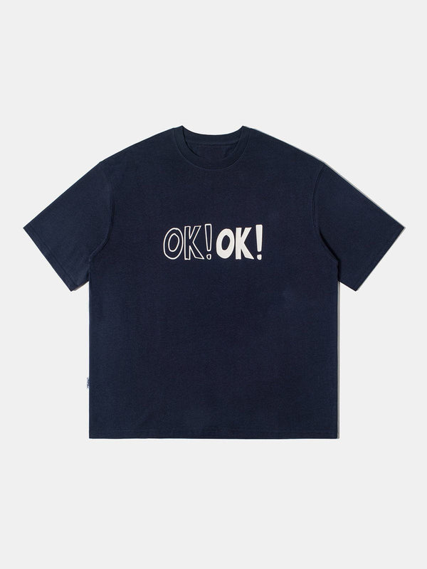 Lacezy - OK Print Cotton Tee- Streetwear Fashion - lacezy.com