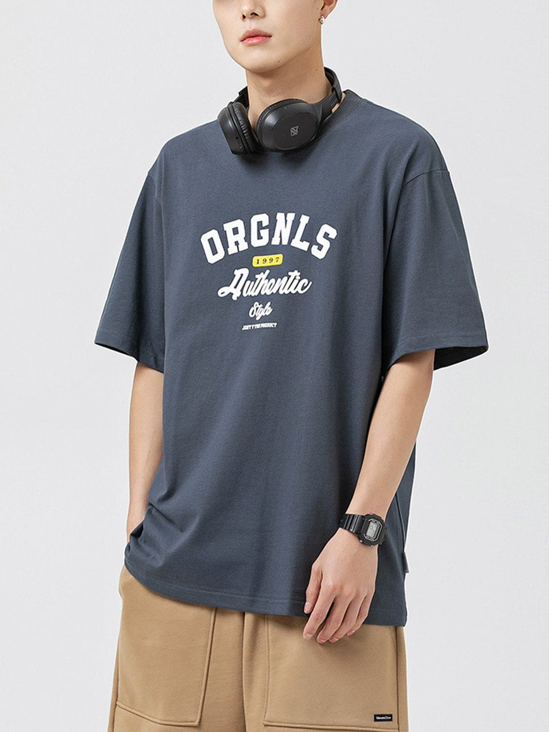 Lacezy - ORGNLS Letter Print Tee- Streetwear Fashion - lacezy.com