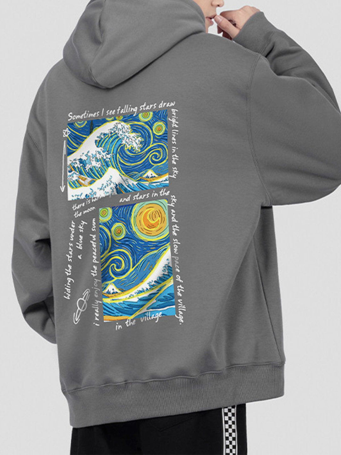 Lacezy - Oil Painting Print Thick Hoodie- Streetwear Fashion - lacezy.com