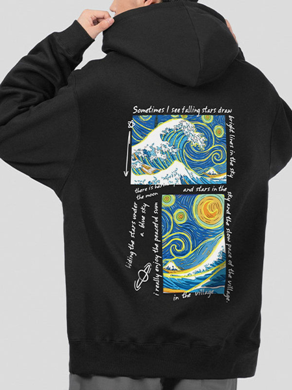 Lacezy - Oil Painting Print Thick Hoodie- Streetwear Fashion - lacezy.com