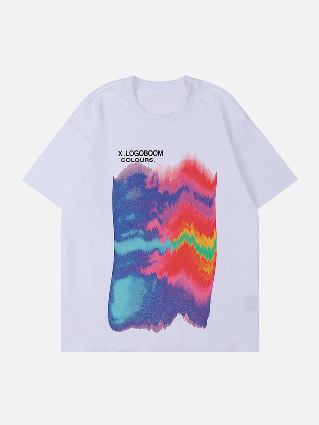 Lacezy - Oil Painting Rainbow Print Tee- Streetwear Fashion - lacezy.com