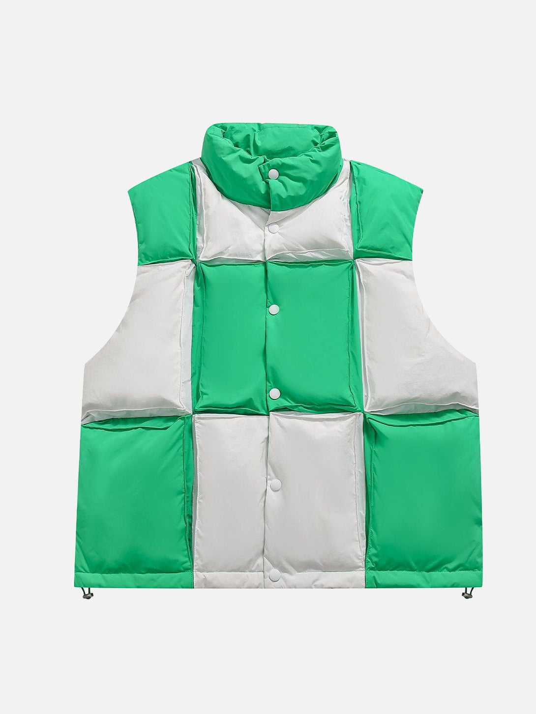 Lacezy - PLAID Color Blocking Down Gilet- Streetwear Fashion - lacezy.com