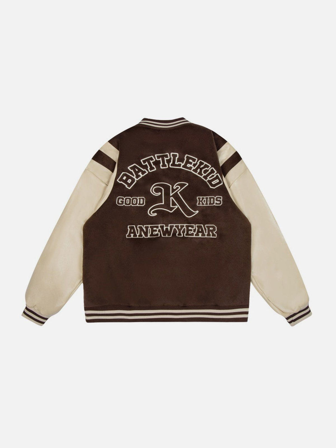 Lacezy - PU Splicing Varsity Jacket- Streetwear Fashion - lacezy.com