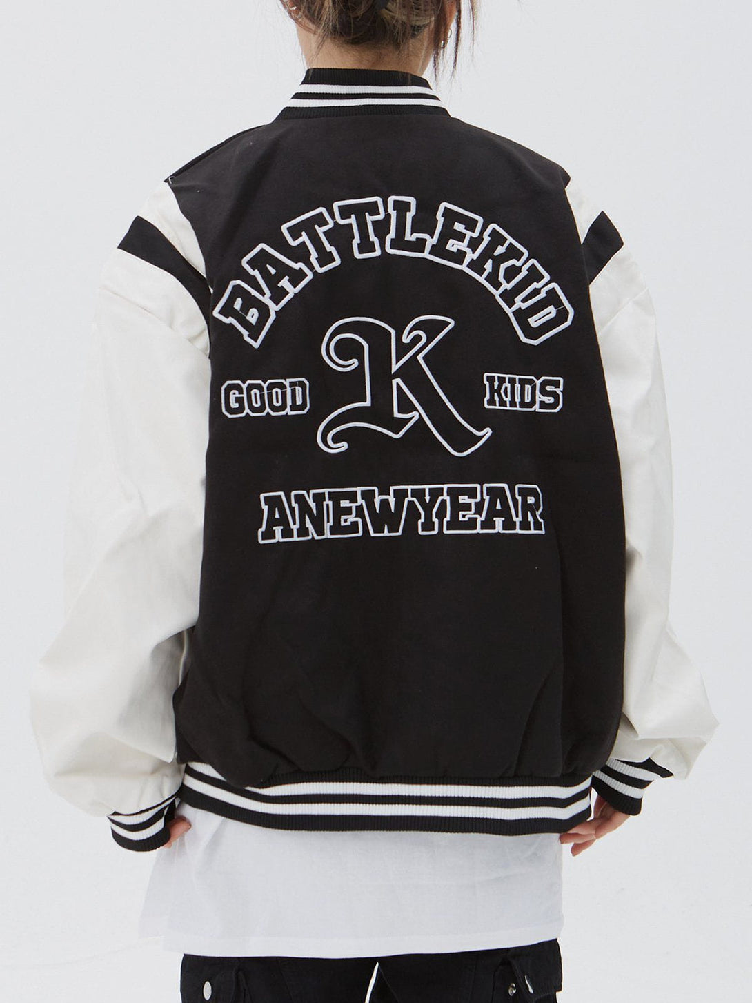 Lacezy - PU Splicing Varsity Jacket- Streetwear Fashion - lacezy.com