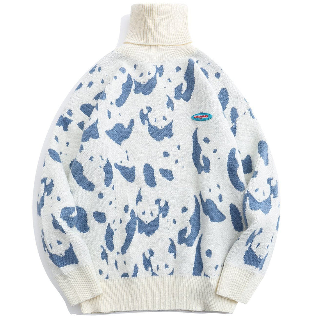 Lacezy - Panda Print Knit Sweater- Streetwear Fashion - lacezy.com