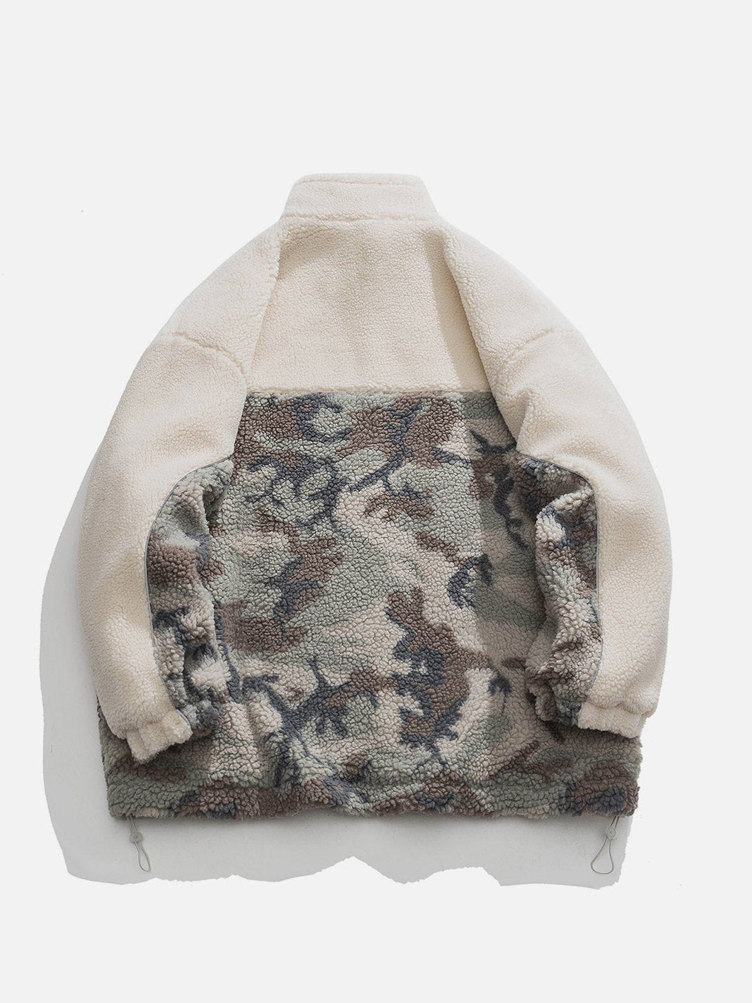 Lacezy - Patchwork Camouflage Sherpa Coat- Streetwear Fashion - lacezy.com