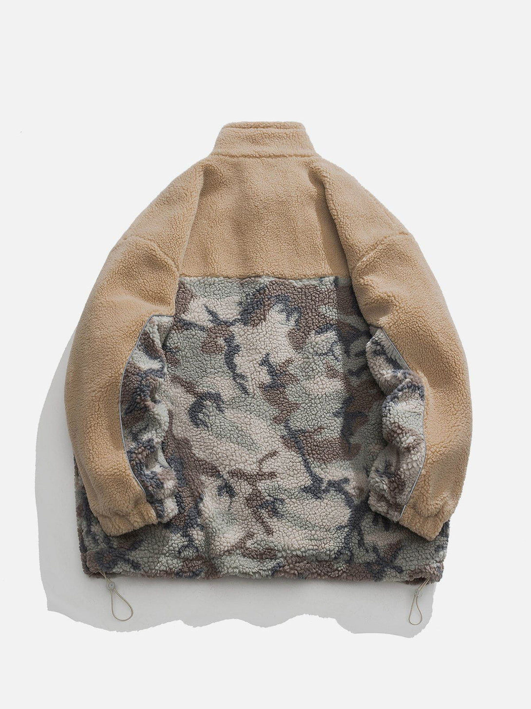 Lacezy - Patchwork Camouflage Sherpa Coat- Streetwear Fashion - lacezy.com