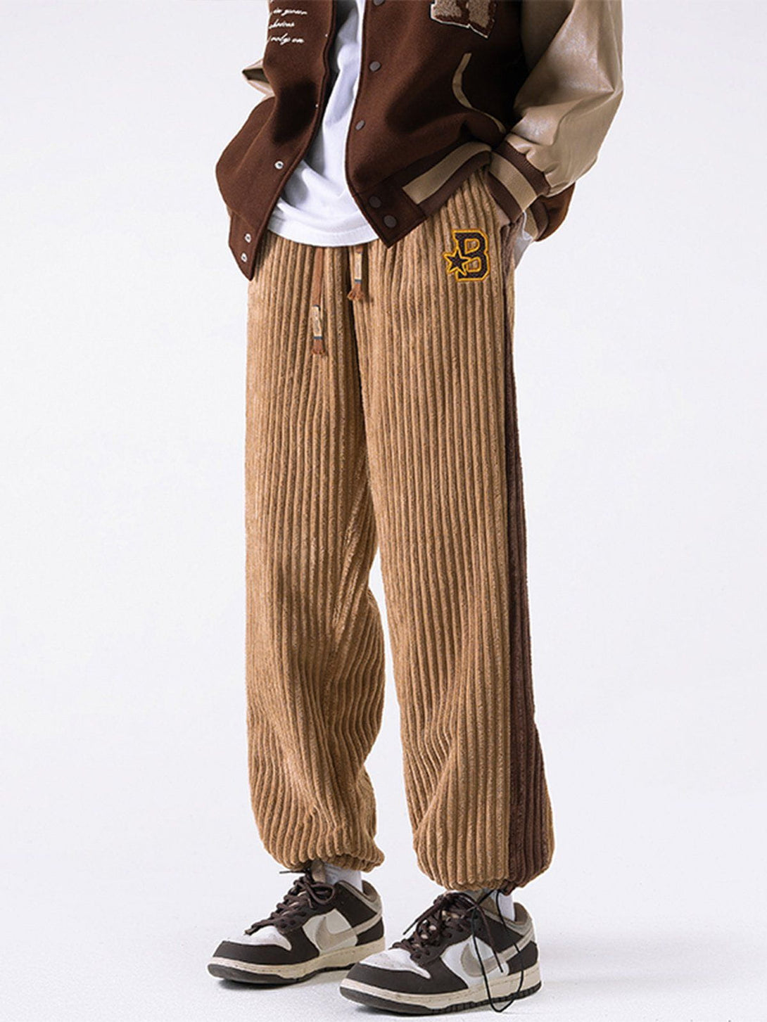 Lacezy - Patchwork Corduroy Sweatpants- Streetwear Fashion - lacezy.com