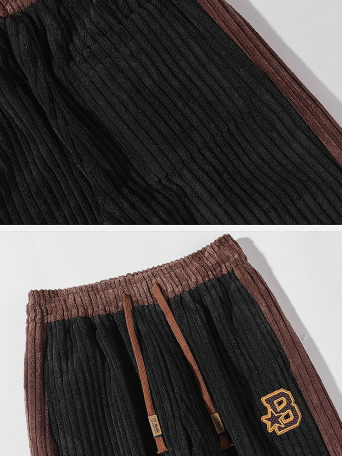 Lacezy - Patchwork Corduroy Sweatpants- Streetwear Fashion - lacezy.com