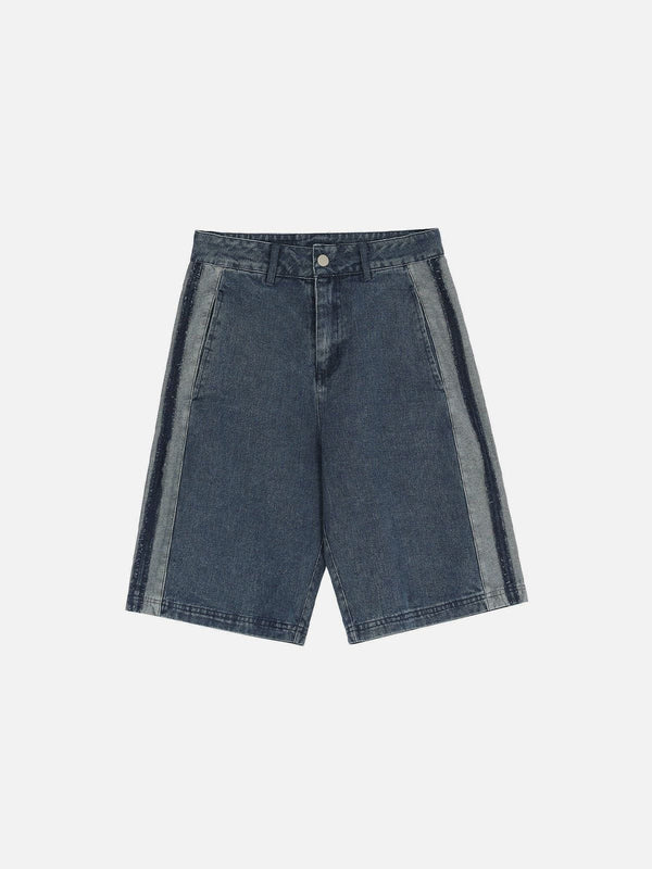 Lacezy - Patchwork Denim Shorts- Streetwear Fashion - lacezy.com