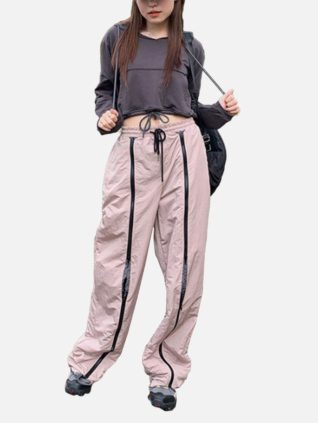 Lacezy - Patchwork Drawstring Pants- Streetwear Fashion - lacezy.com