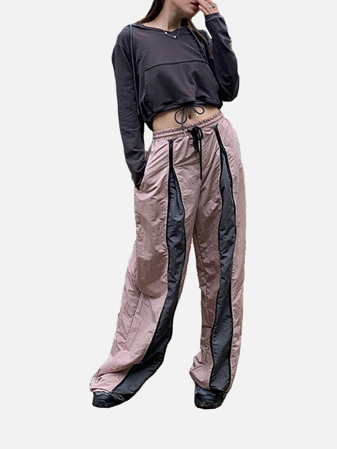 Lacezy - Patchwork Drawstring Pants- Streetwear Fashion - lacezy.com