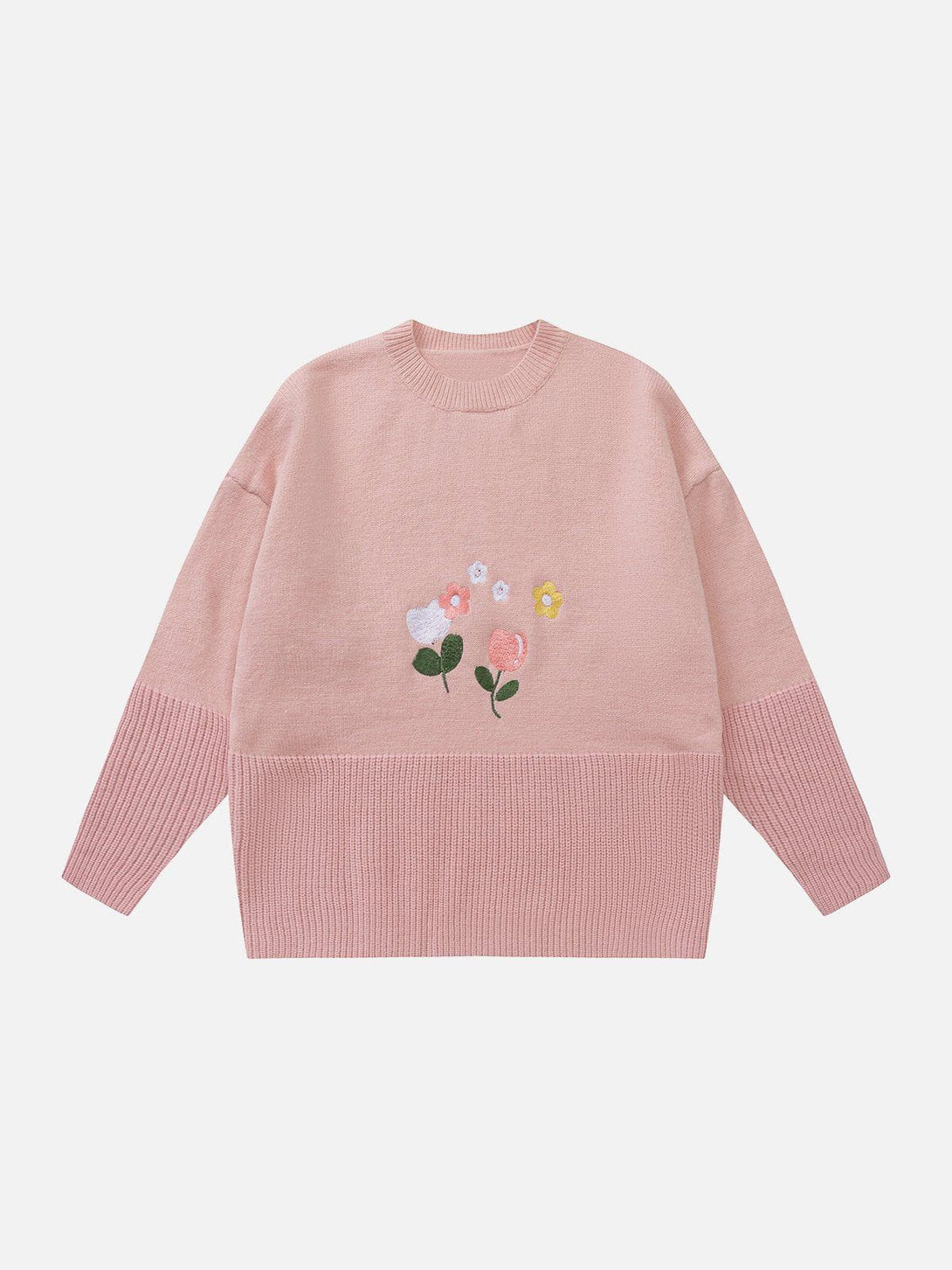 Lacezy - Patchwork Embroidery Sweater- Streetwear Fashion - lacezy.com