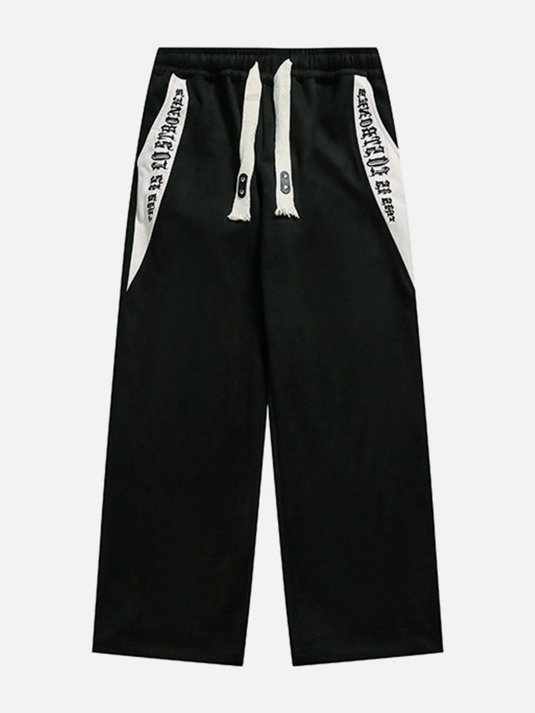 Lacezy - Patchwork Letter Drawstring Pants- Streetwear Fashion - lacezy.com