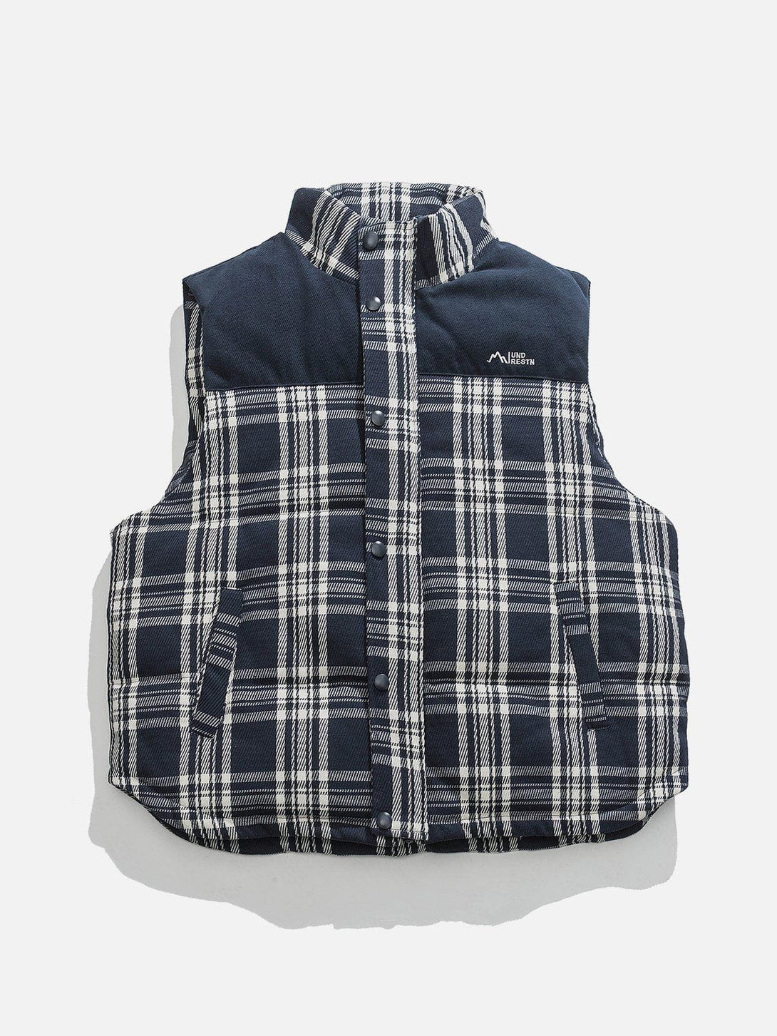 Lacezy - Patchwork Plaid Gilet- Streetwear Fashion - lacezy.com