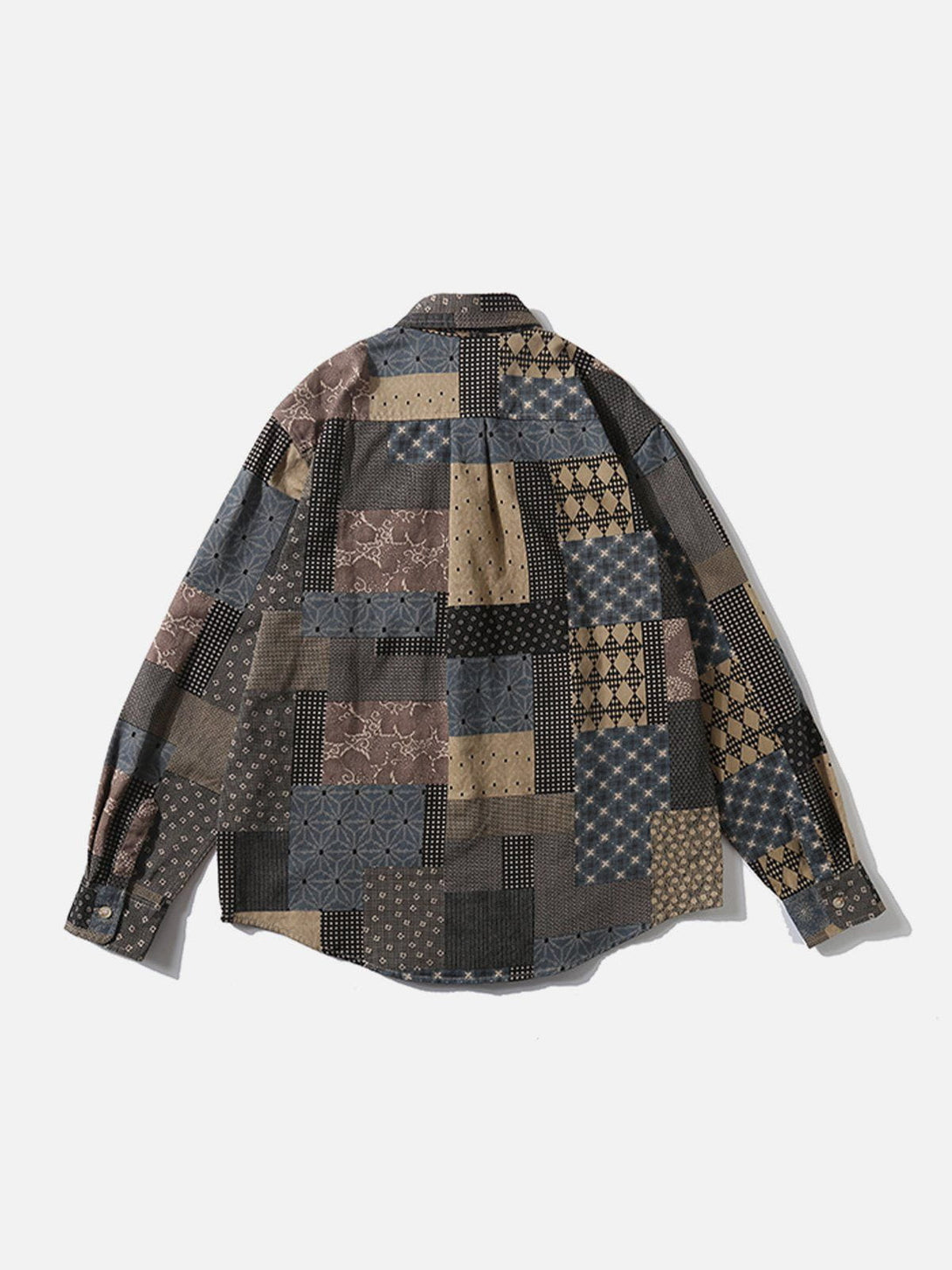 Lacezy - Patchwork Print Shacket- Streetwear Fashion - lacezy.com