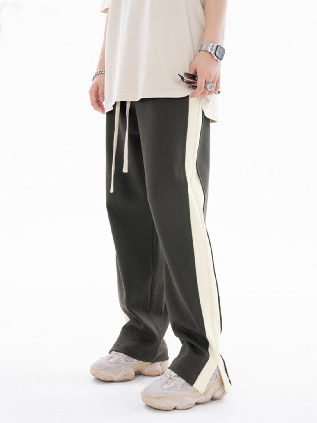 Lacezy - Patchwork Split Pants- Streetwear Fashion - lacezy.com