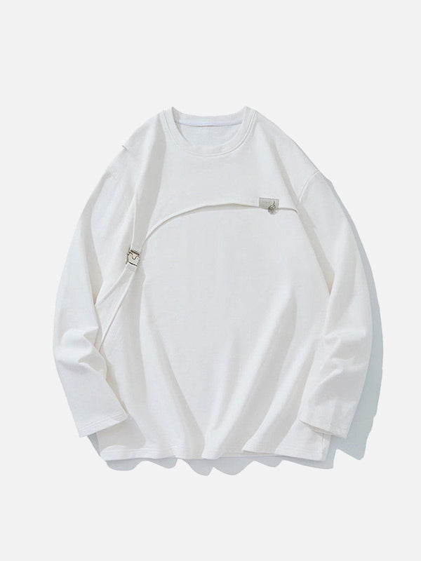 Lacezy - Patchwork solid color Sweatshirt- Streetwear Fashion - lacezy.com