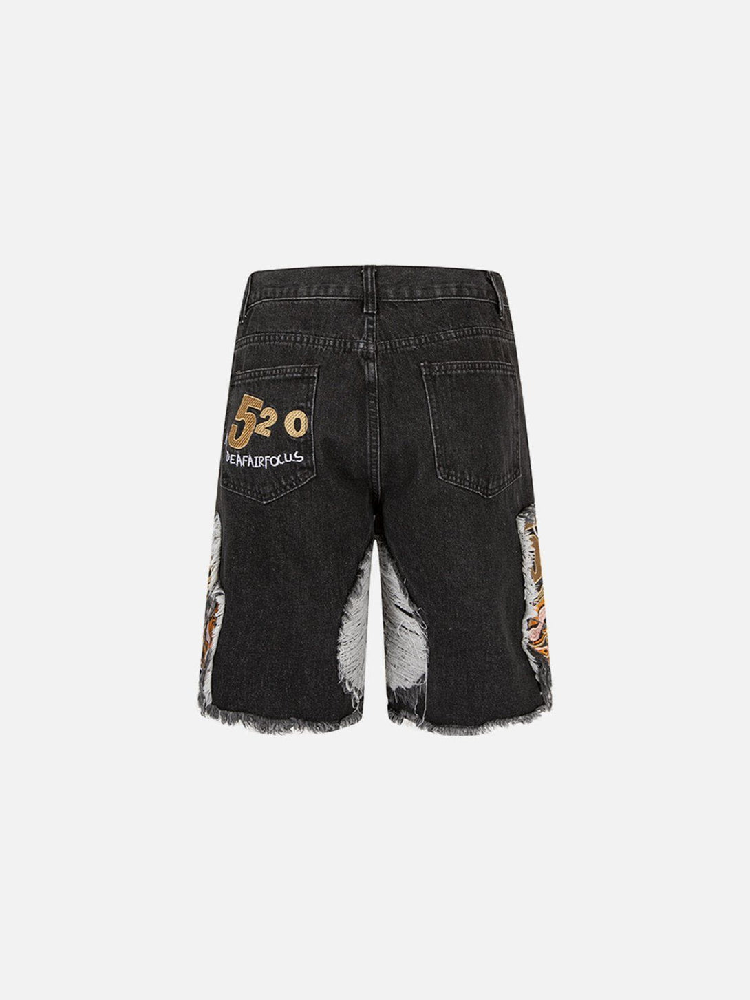 Lacezy - Pattern Embroidery Denim Shorts- Streetwear Fashion - lacezy.com