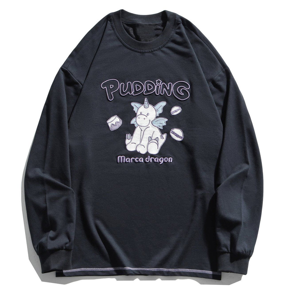 Lacezy - Pattern Embroidery Long Sleeves- Streetwear Fashion - lacezy.com