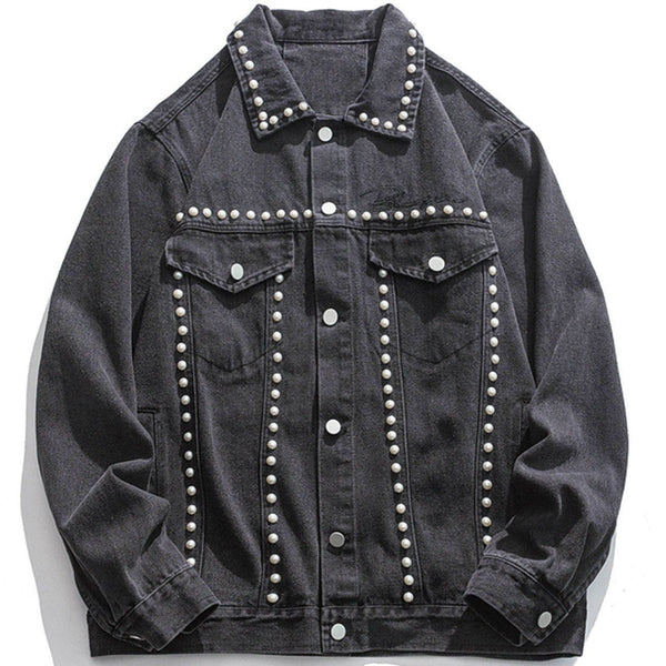 Lacezy - Pearl Denim Jacket- Streetwear Fashion - lacezy.com