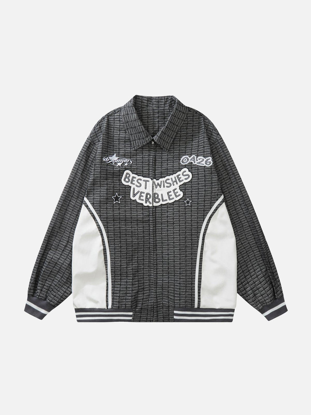 Lacezy - Pentagram Embroidered Denim Jacket- Streetwear Fashion - lacezy.com