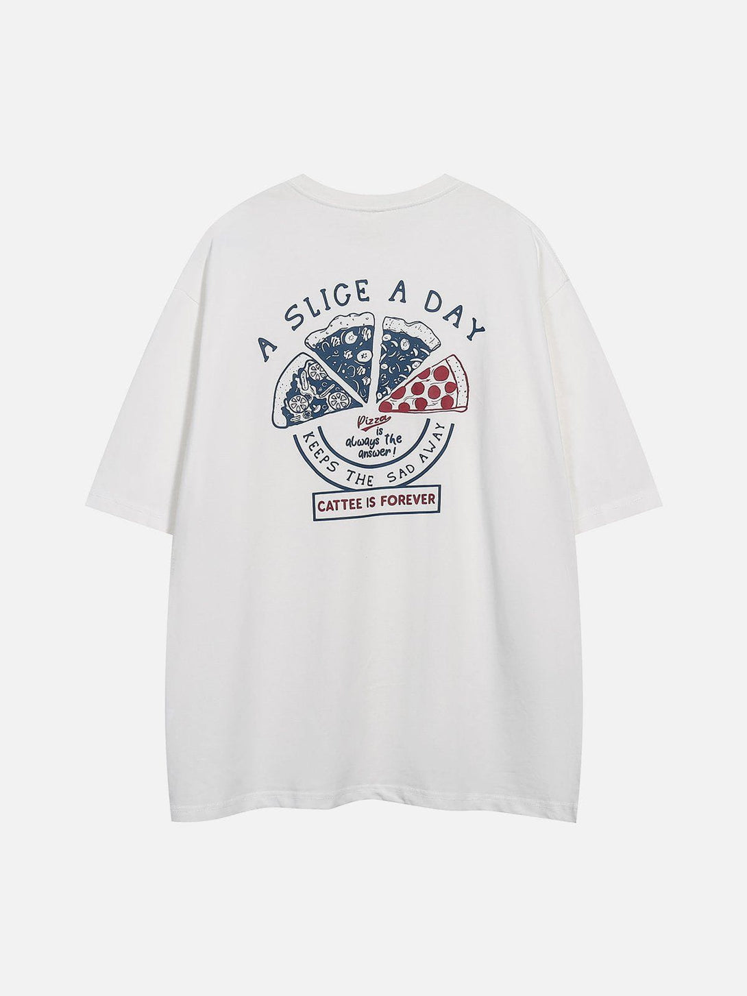 Lacezy - Pizza Print Tee- Streetwear Fashion - lacezy.com