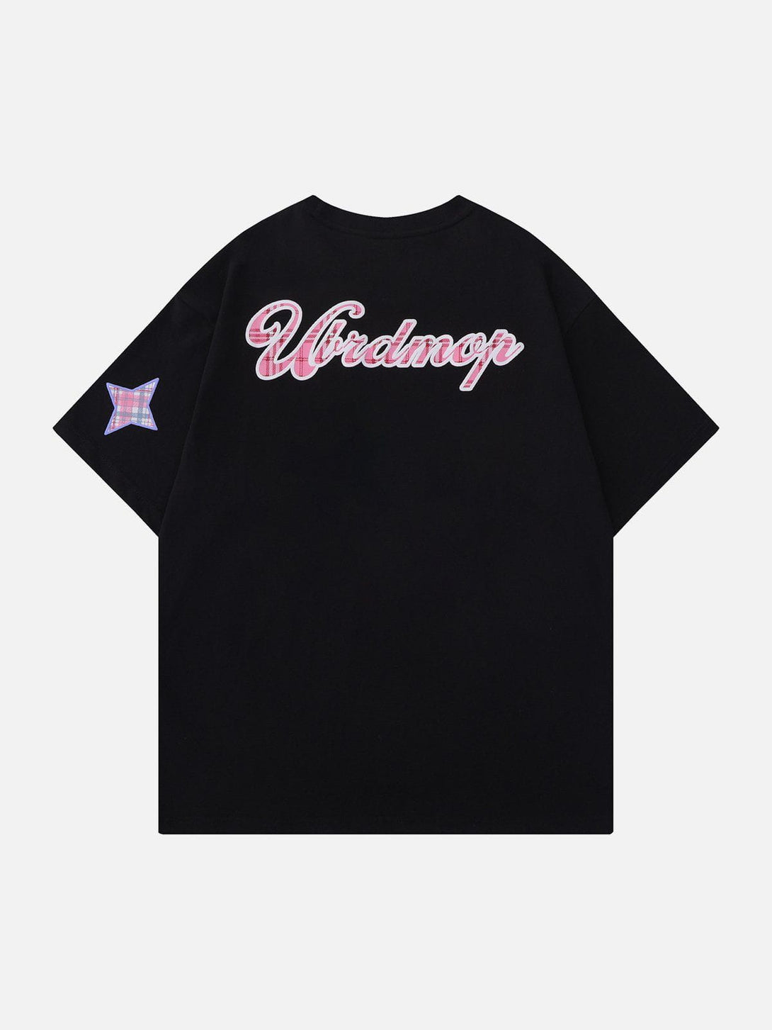 Lacezy - Plaid Applique Star Tee- Streetwear Fashion - lacezy.com