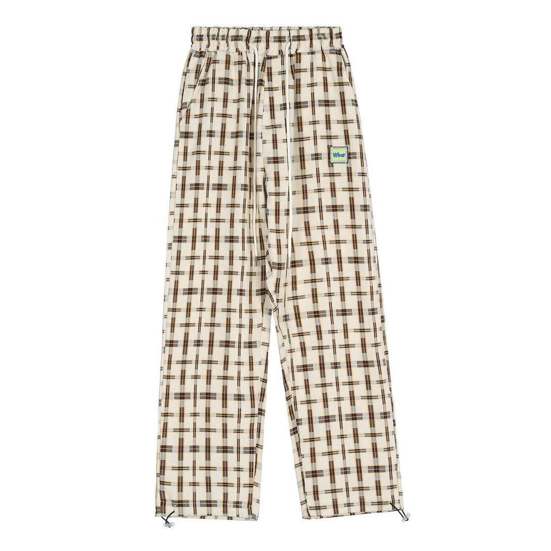 Lacezy - Plaid Drawstring Pants- Streetwear Fashion - lacezy.com