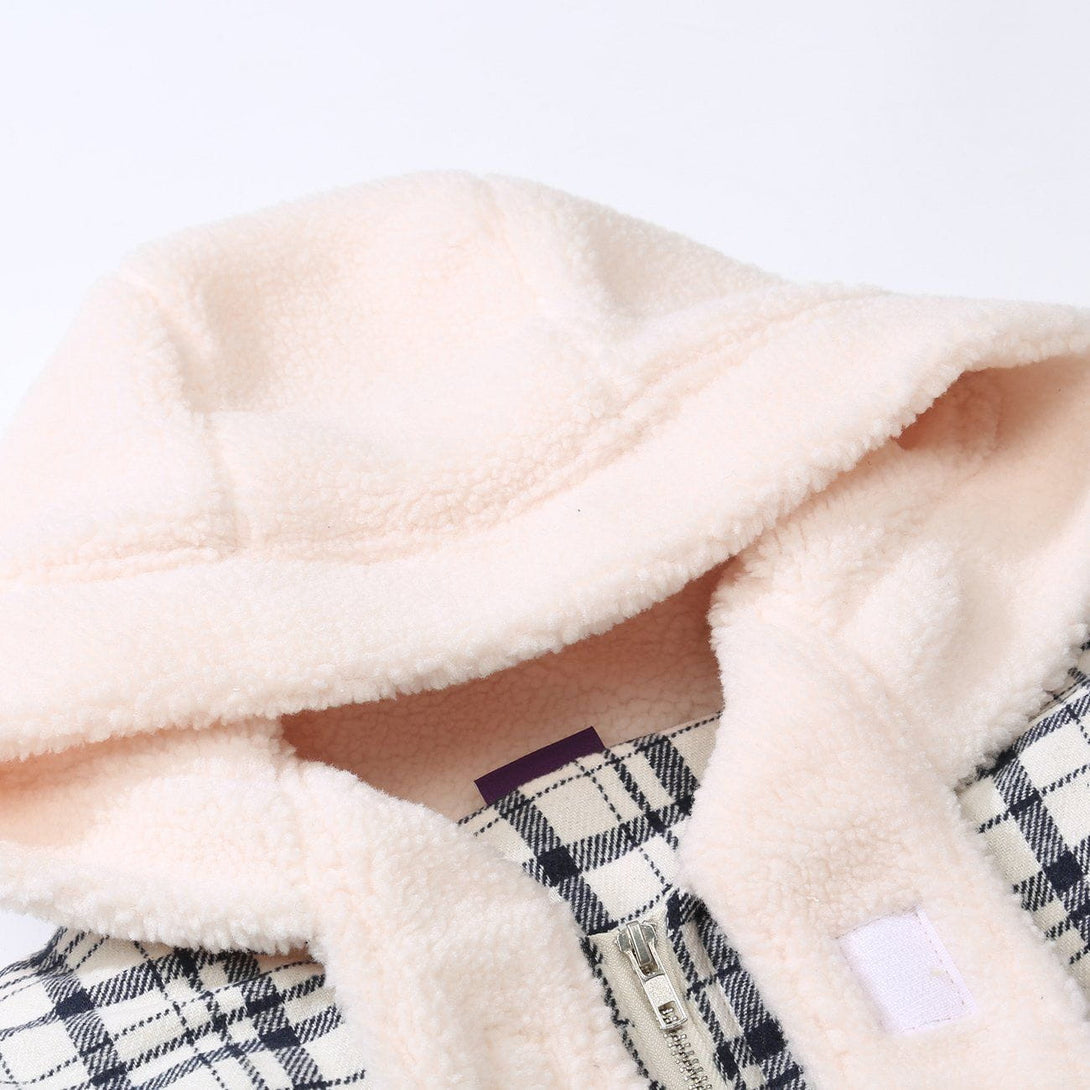 Lacezy - Plaid Patchwork Winter Coat- Streetwear Fashion - lacezy.com