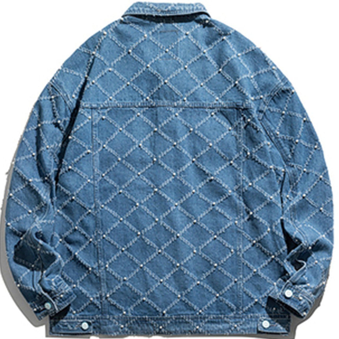 Lacezy - Plaid Simple Denim Jacket- Streetwear Fashion - lacezy.com