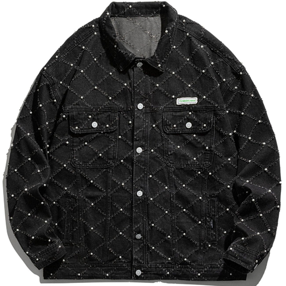 Lacezy - Plaid Simple Denim Jacket- Streetwear Fashion - lacezy.com