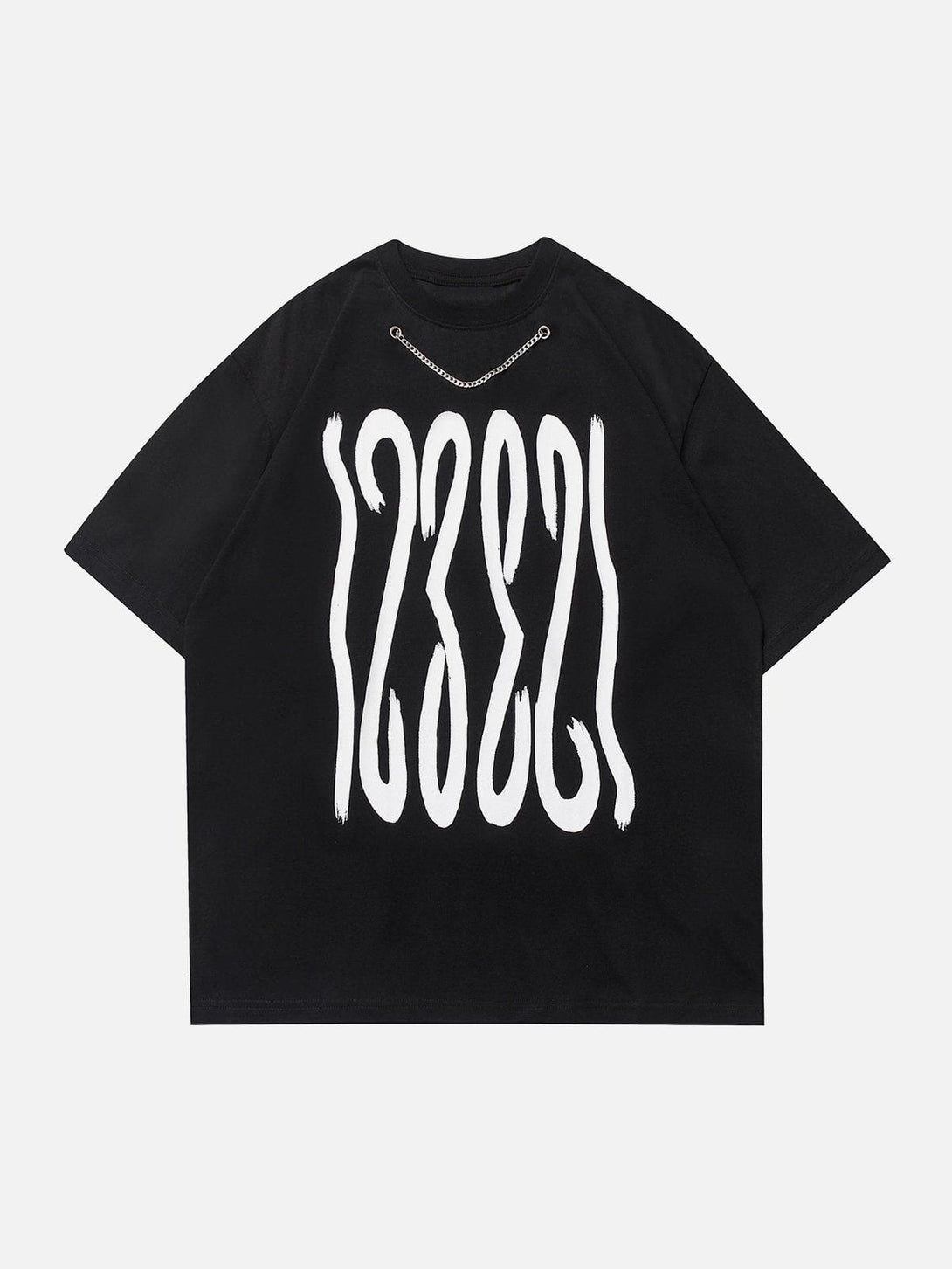 Lacezy - Plastisol Printing Chain Decoration Tee- Streetwear Fashion - lacezy.com