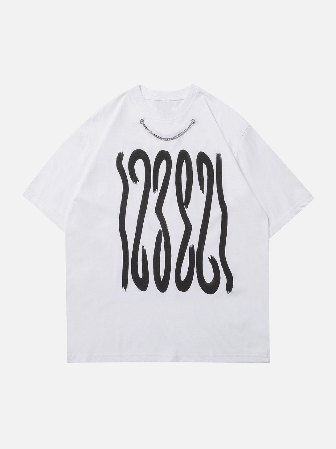 Lacezy - Plastisol Printing Chain Decoration Tee- Streetwear Fashion - lacezy.com