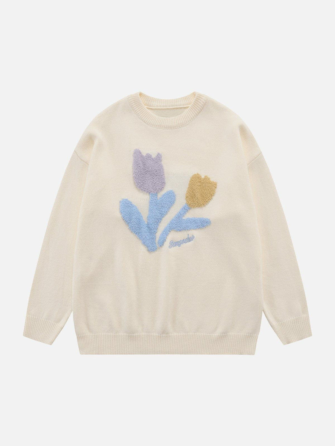 Lacezy - Plush Flowers Sweater- Streetwear Fashion - lacezy.com