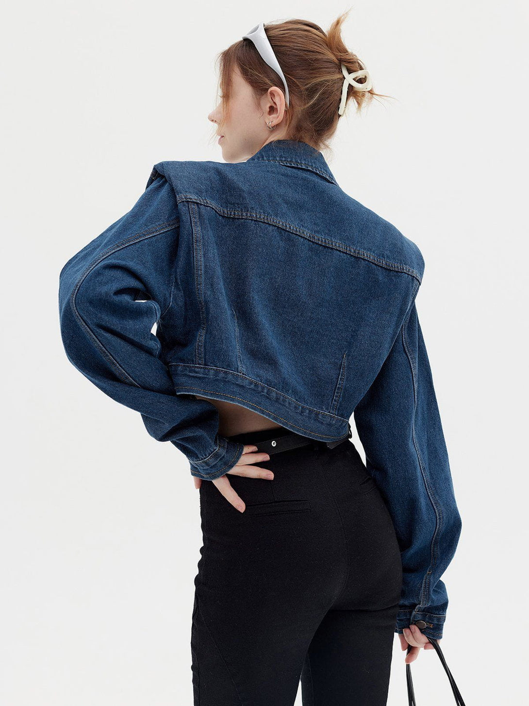 Lacezy - Pocket Decoration Crop Denim Jacket- Streetwear Fashion - lacezy.com