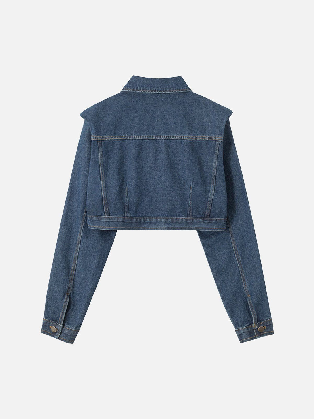 Lacezy - Pocket Decoration Crop Denim Jacket- Streetwear Fashion - lacezy.com