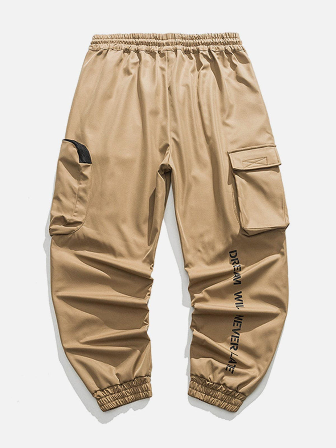 Lacezy - Pocket Letter Print Cargo Pants- Streetwear Fashion - lacezy.com