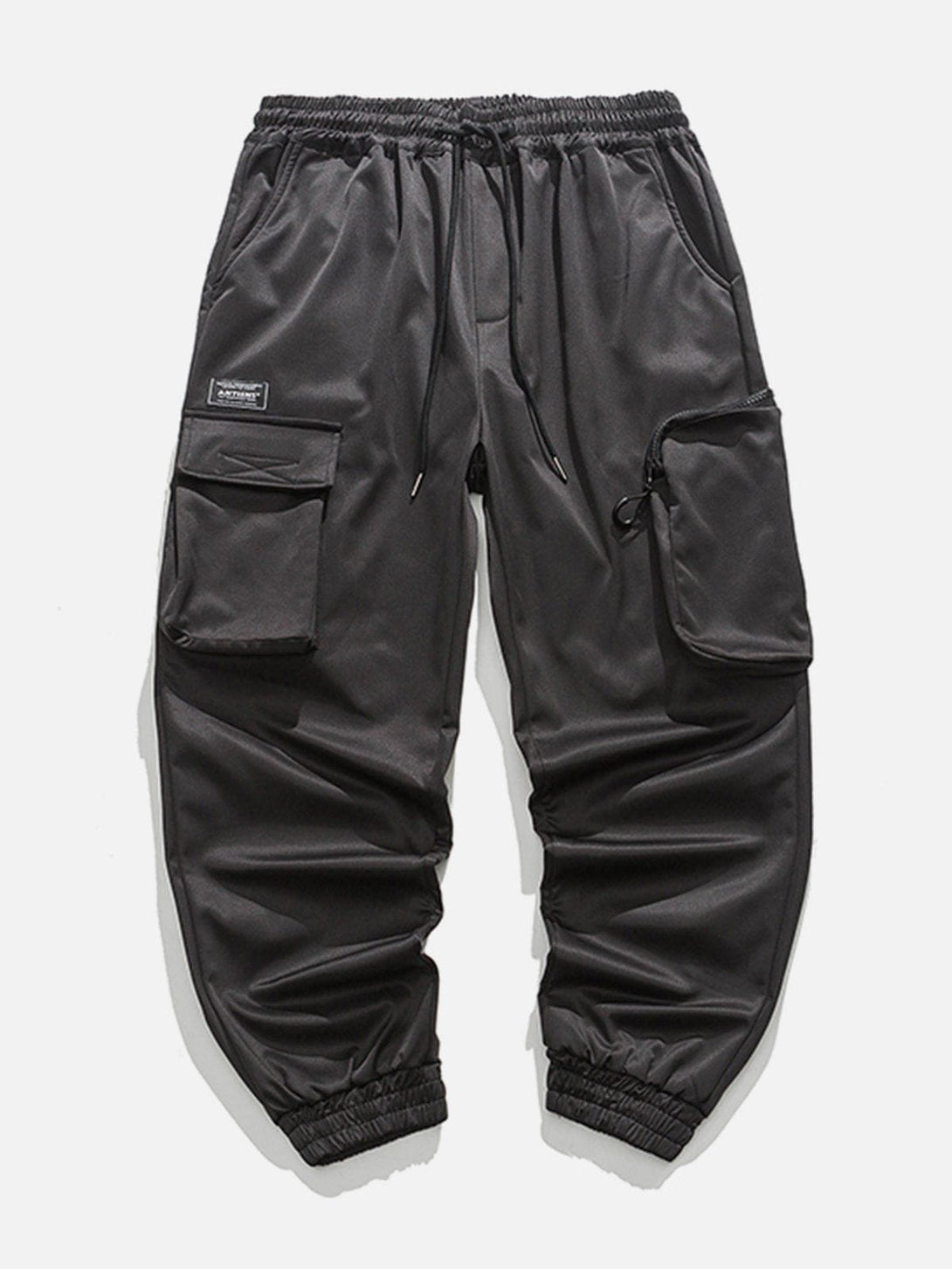 Lacezy - Pocket Letter Print Cargo Pants- Streetwear Fashion - lacezy.com