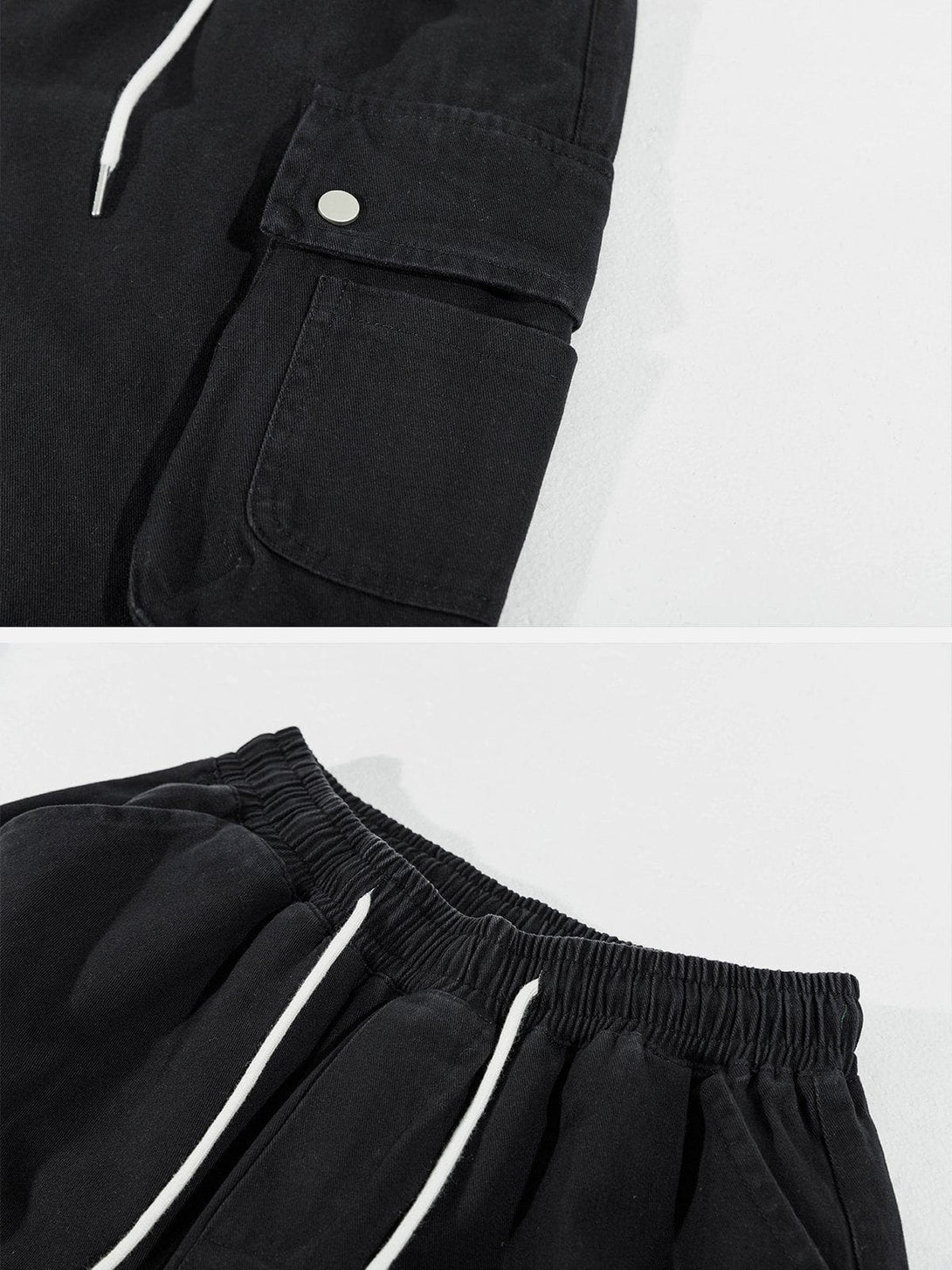 Lacezy - Pocket Patchwork Shorts- Streetwear Fashion - lacezy.com