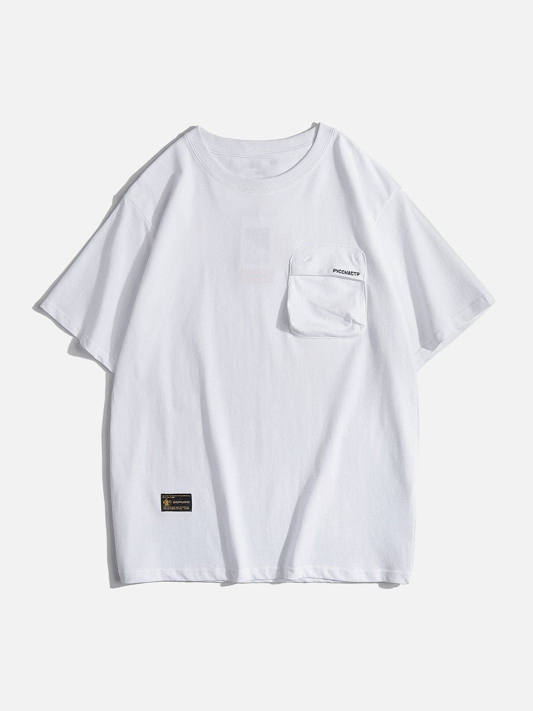 Lacezy - Pocket Solid Color Tee- Streetwear Fashion - lacezy.com