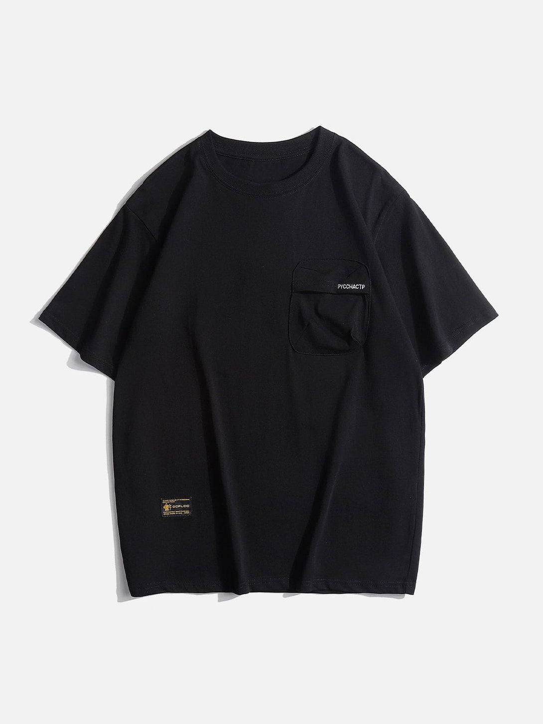 Lacezy - Pocket Solid Color Tee- Streetwear Fashion - lacezy.com