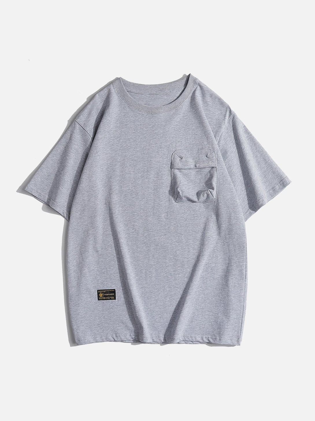 Lacezy - Pocket Solid Color Tee- Streetwear Fashion - lacezy.com