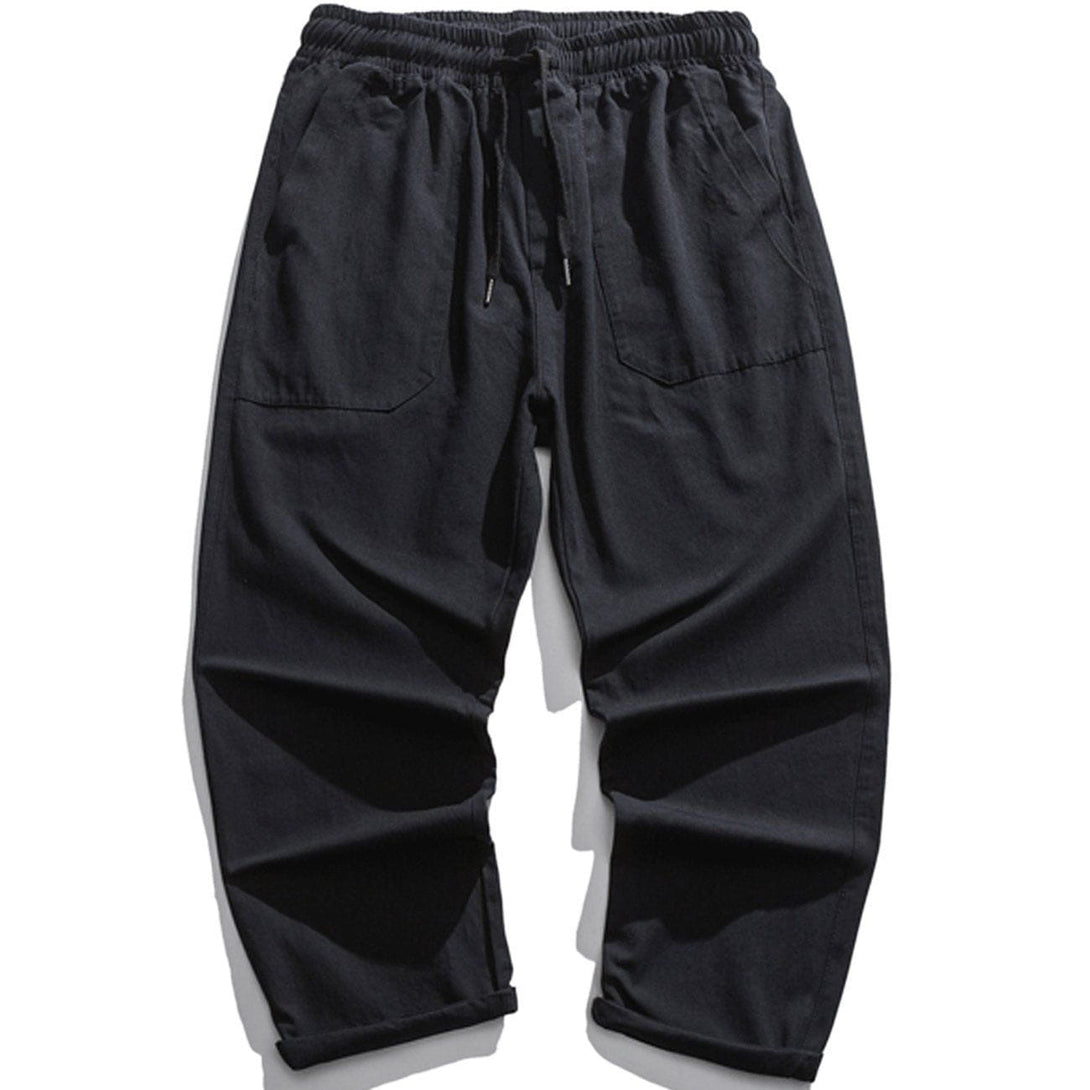 Lacezy - Pocket Solid Pants- Streetwear Fashion - lacezy.com