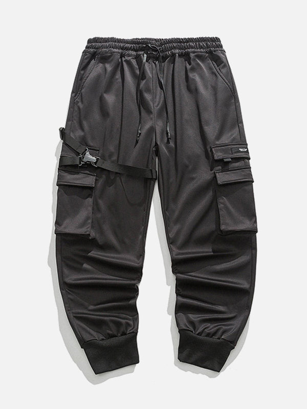 Lacezy - Pocket Woven Ribbon Cargo Pants- Streetwear Fashion - lacezy.com