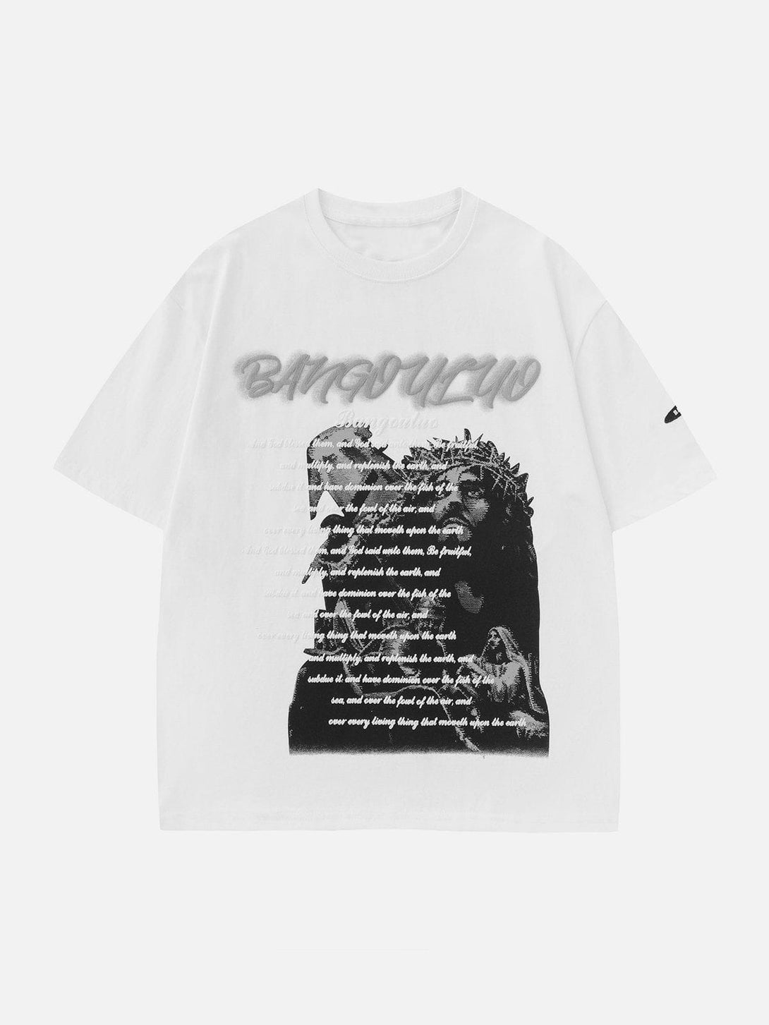 Lacezy - Portrait Letter Print Tee- Streetwear Fashion - lacezy.com