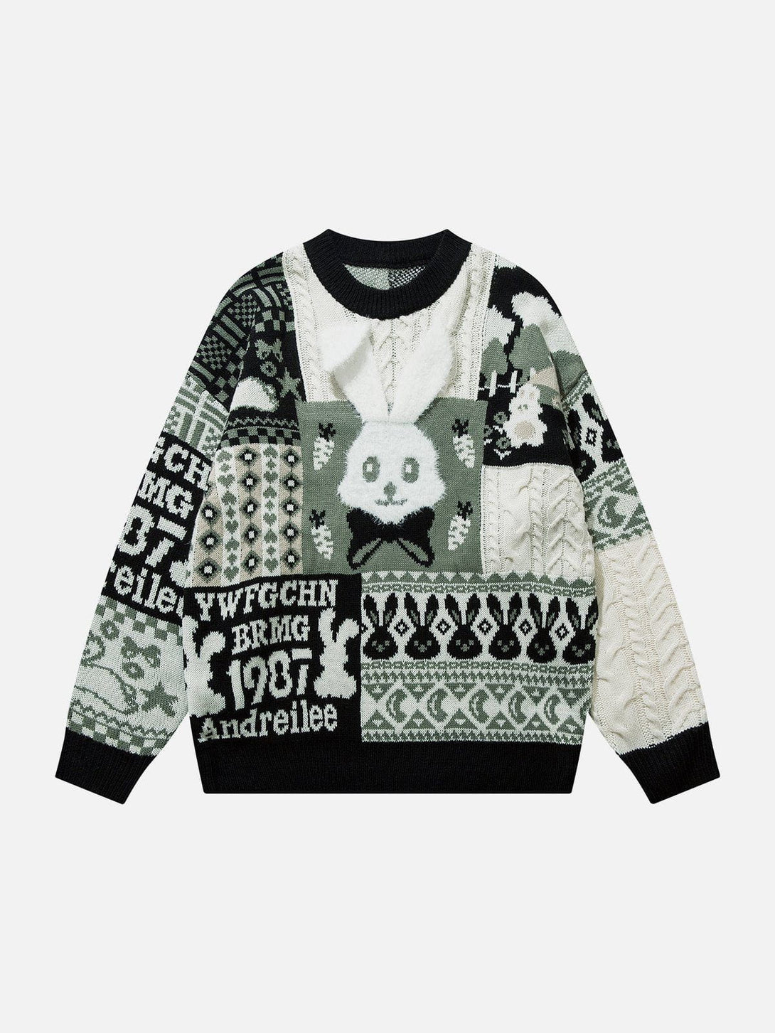 Lacezy - Rabbit Jacquard Sweater- Streetwear Fashion - lacezy.com